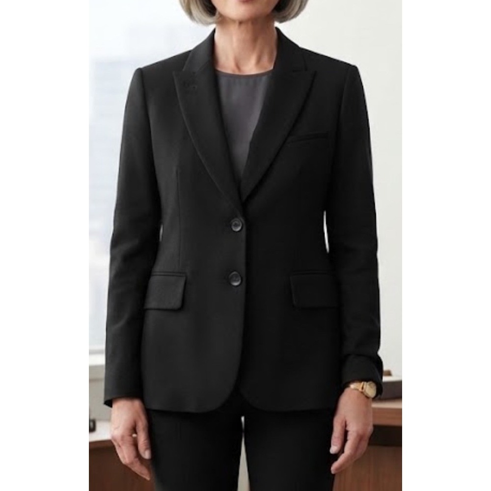 Vintage Richard Tyler Blazer Jacket Womens Sz 42 US 8 Black Wool Blend Business